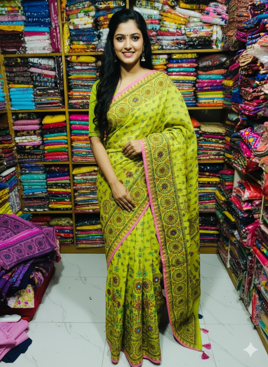 Premium Silk Boutique Screen Print Saree_img_0