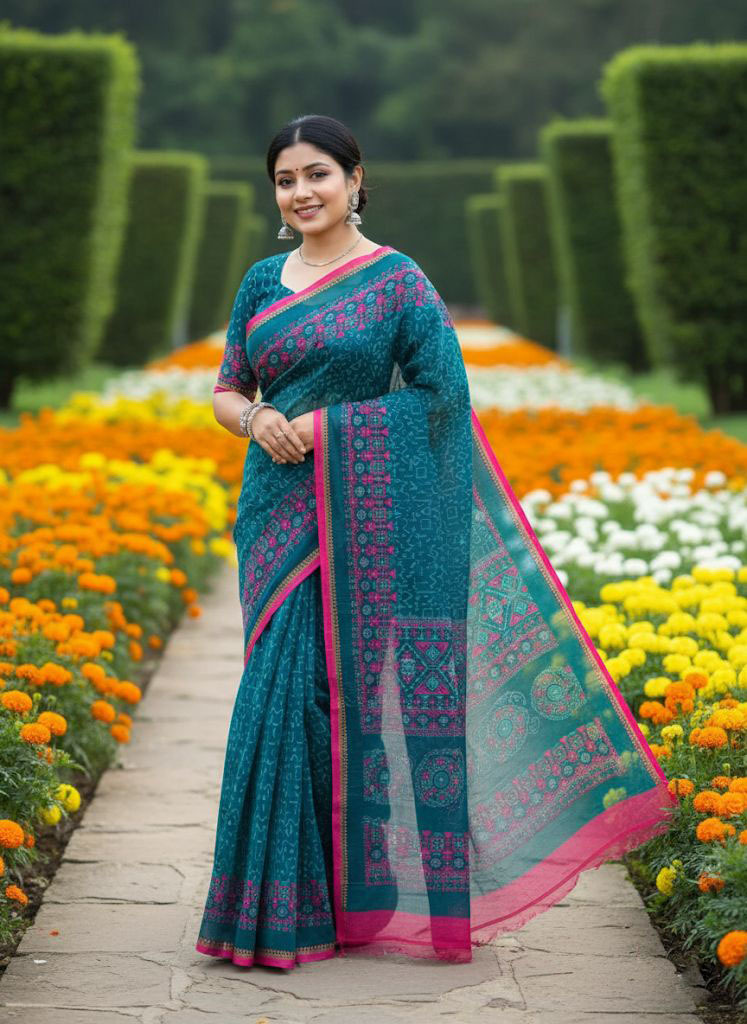 Premium Silk Boutique Screen Print Saree_img_0