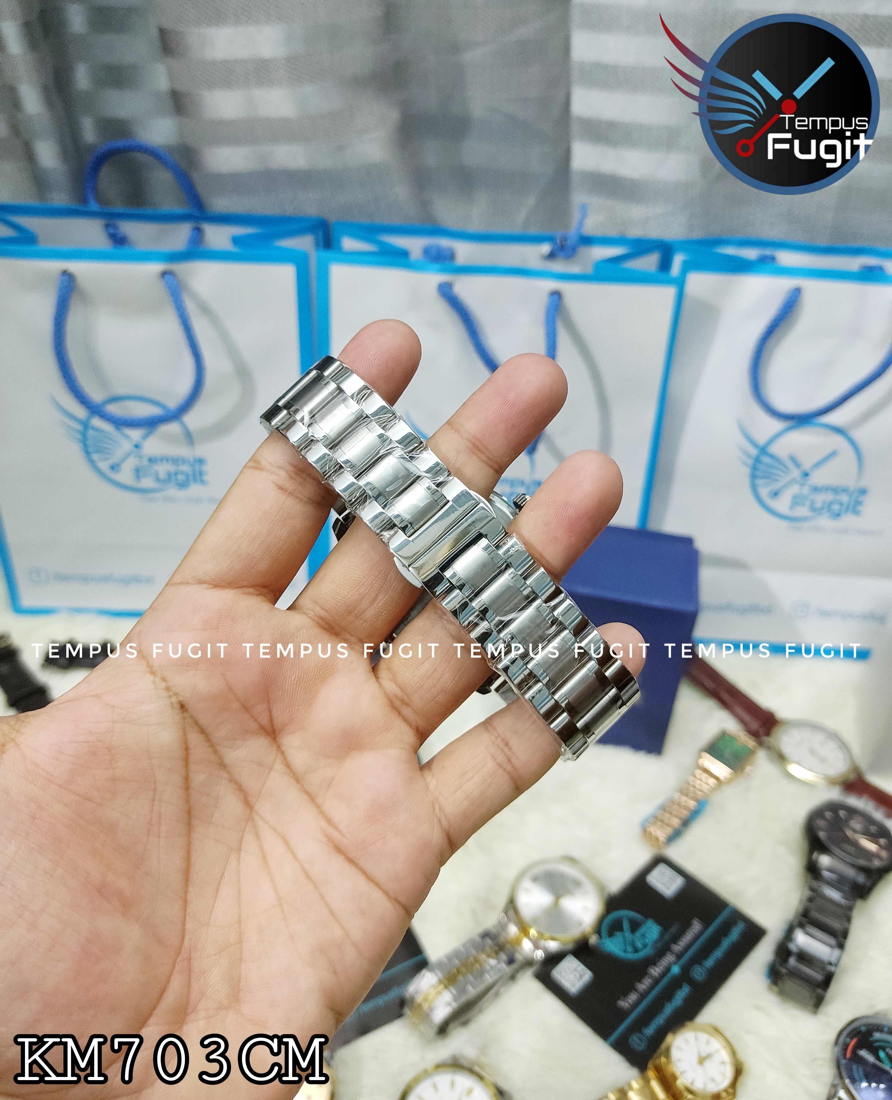 Keep Moving 1833 Gents Chain Watch- Grey Dial with Single Minute Hand- Silver Bezel- Silver Chain- TF Code KM703CM_img_3