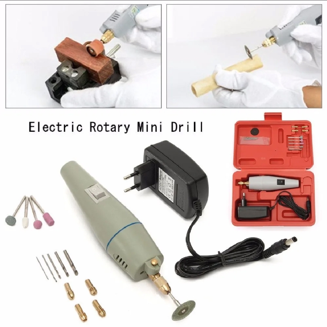 Mini Electric Drill Grinder Rotary Tool Kit with Variable Bits and Power Adapter_img_4