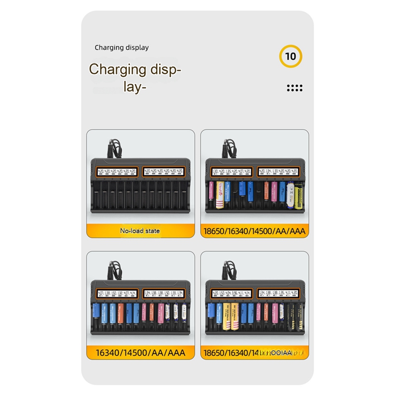 12-Slot Smart Universal Battery Charger with LCD Display – For 18650, AA, AAA NiMH & Li-ion Batteries_img_4