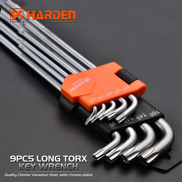 Harden 9 Pcs Extra Long Torx Key Wrench Set (PROFESSIONAL) Chrome Vanadium Long Torx Key 540607_img_1