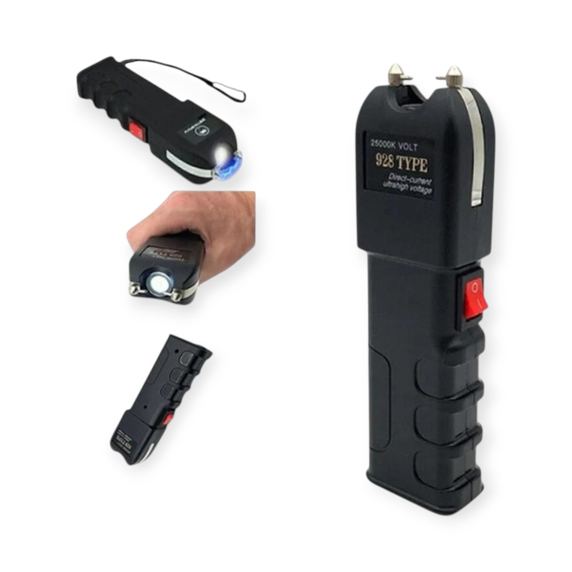 Self-Defence Stun Gun 928 Type with Flashlight – 120000KV High Voltage