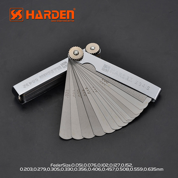 HARDEN Feeler Gauge 15Pcs 65Mn Professional Metal Feeler Gauge Set; 580415_img_3
