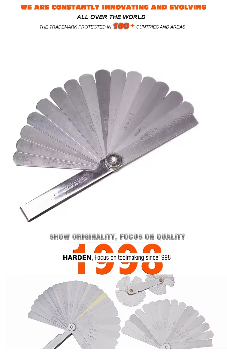 HARDEN Feeler Gauge 15Pcs 65Mn Professional Metal Feeler Gauge Set; 580415_img_5