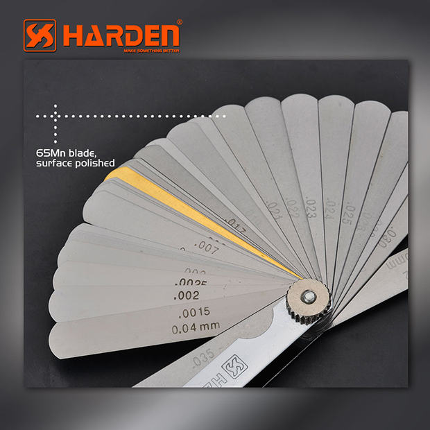 HARDEN 32pcs Feeler Gauge,  65Mn Blade, Professional Metal Feeler Gauge Set; 580432_img_4