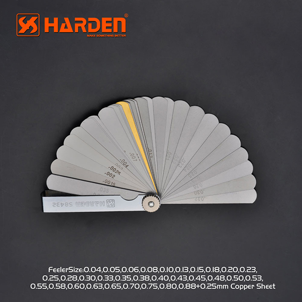 HARDEN 32pcs Feeler Gauge,  65Mn Blade, Professional Metal Feeler Gauge Set; 580432_img_6