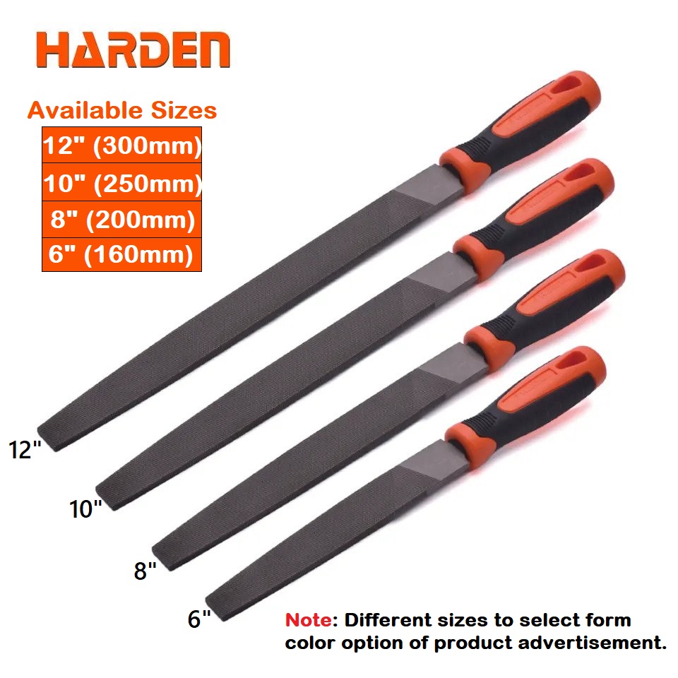 HARDEN Flat Bastard File ( 6" | 8" | 10" | 12" ), Professional Flat Bastard Mill File With Soft Handle; 610632 | 610633 | 610634 | 610635_img_0