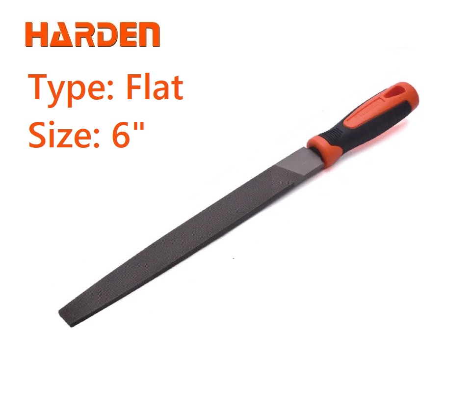 HARDEN Flat Bastard File ( 6" | 8" | 10" | 12" ), Professional Flat Bastard Mill File With Soft Handle; 610632 | 610633 | 610634 | 610635
