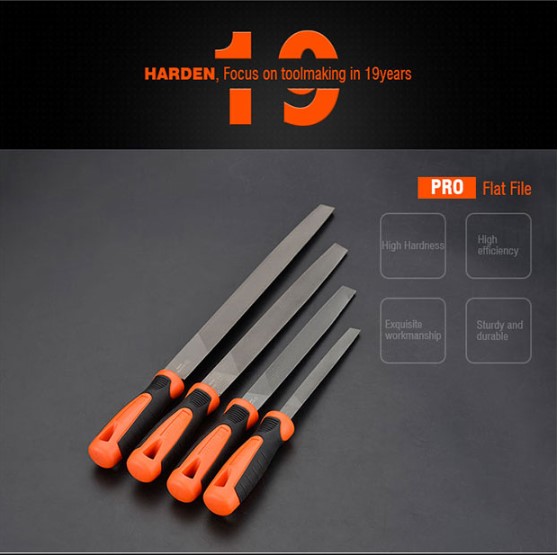 HARDEN Flat Bastard File ( 6" | 8" | 10" | 12" ), Professional Flat Bastard Mill File With Soft Handle; 610632 | 610633 | 610634 | 610635_img_2