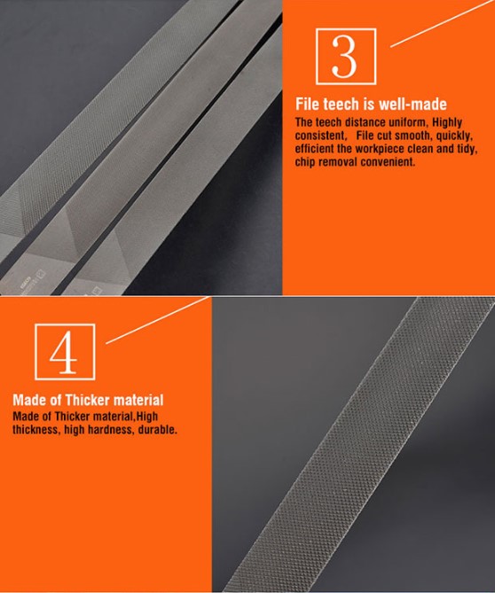 HARDEN Flat Bastard File ( 6" | 8" | 10" | 12" ), Professional Flat Bastard Mill File With Soft Handle; 610632 | 610633 | 610634 | 610635_img_5