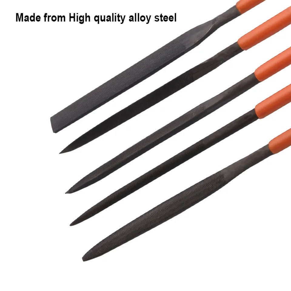 HARDEN 5pcs Needle File Set (5x185mm), Professional 185mm Multipurpose High Hardness Needle Files, T12 Alloy Steel; Model: 610621_img_2