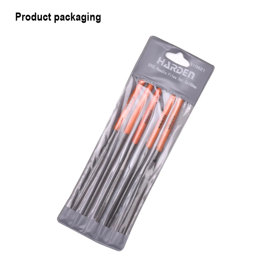 HARDEN 5pcs Needle File Set (5x185mm), Professional 185mm Multipurpose High Hardness Needle Files, T12 Alloy Steel; Model: 610621_img_4
