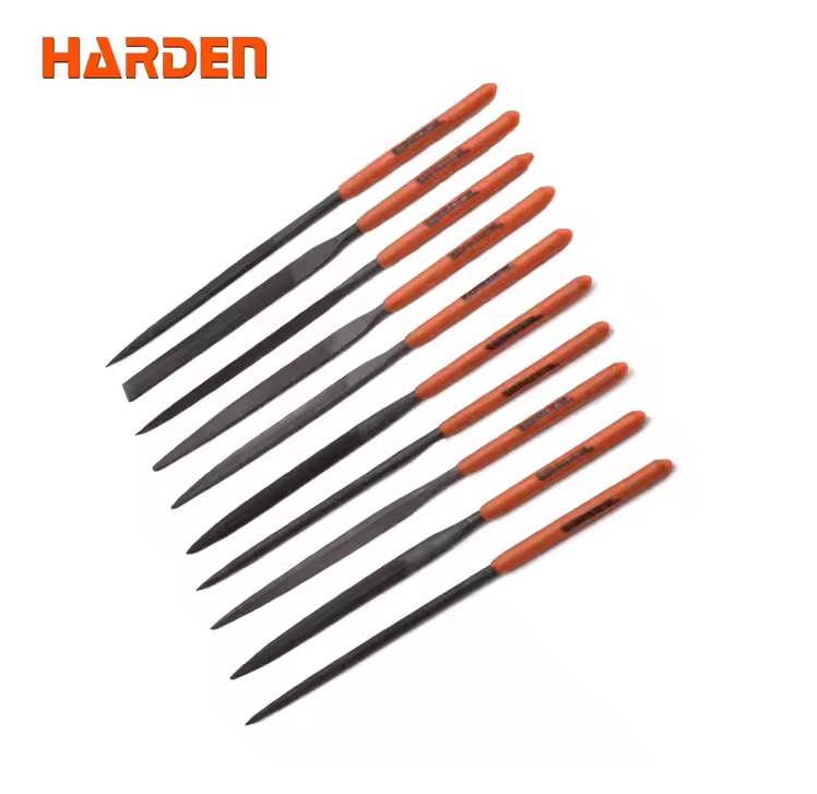 HARDEN 10pcs Needle Files Set ( 4x160mm), Professional tools, (Hand, Half Round, Square, Tri Square &  Round); 610622