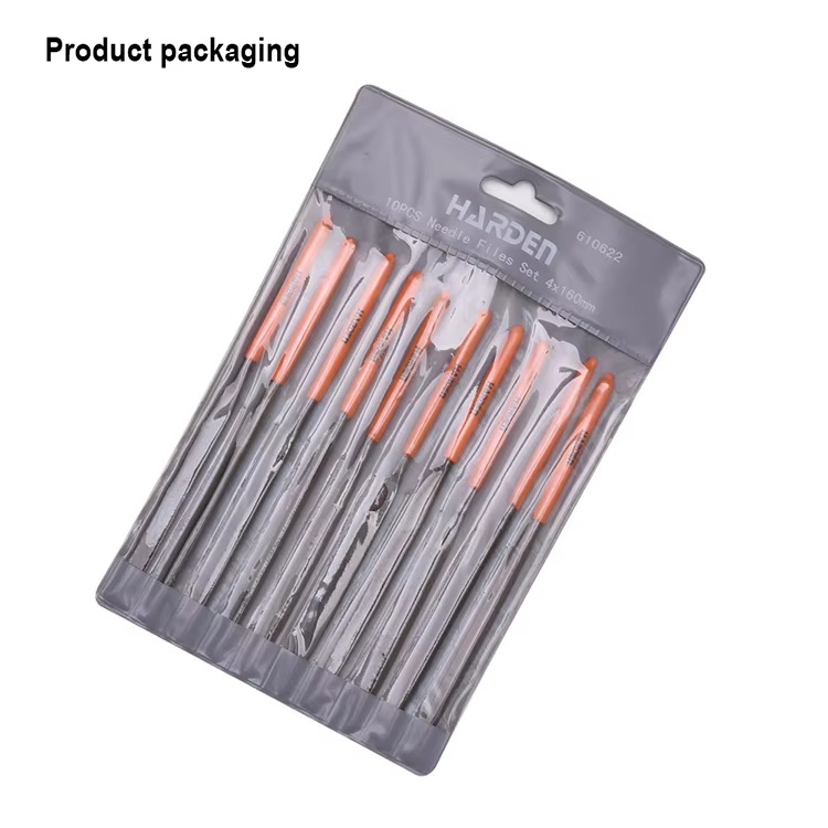 HARDEN 10pcs Needle Files Set ( 4x160mm), Professional tools, (Hand, Half Round, Square, Tri Square &  Round); 610622_img_1