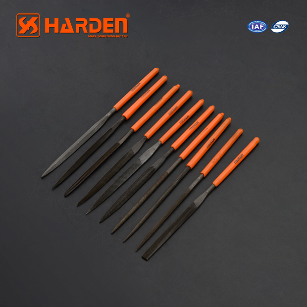 HARDEN 10pcs Needle Files Set ( 4x160mm), Professional tools, (Hand, Half Round, Square, Tri Square &  Round); 610622_img_2