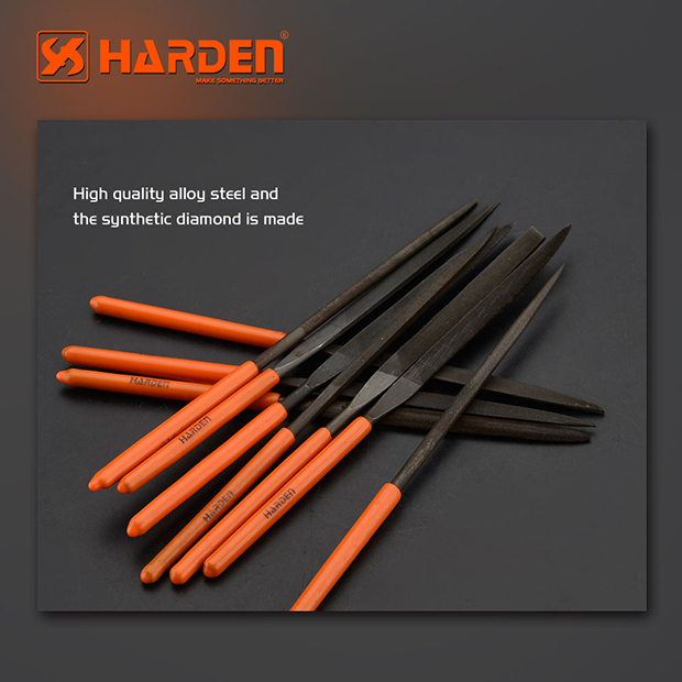 HARDEN 10pcs Needle Files Set ( 4x160mm), Professional tools, (Hand, Half Round, Square, Tri Square &  Round); 610622_img_3