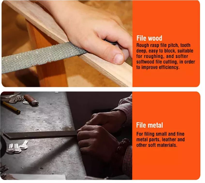 HARDEN 5Pcs file set 8" (200mm) with Rubber Grip ( Triangular, Square, Round, Half Round and Flat ) Files; 610631_img_5