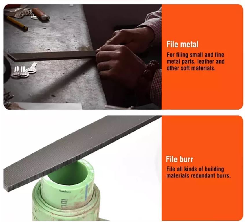 HARDEN 5Pcs file set 8" (200mm) with Rubber Grip ( Triangular, Square, Round, Half Round and Flat ) Files; 610631_img_6