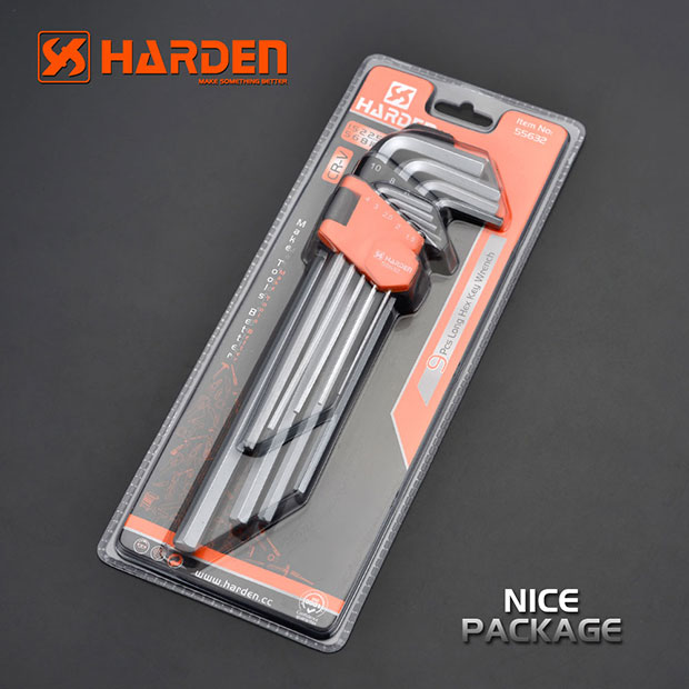Harden 9Pcs Extra Long Hex Key Wrench Set Allen key (PROFESSIONAL) 540608_img_2