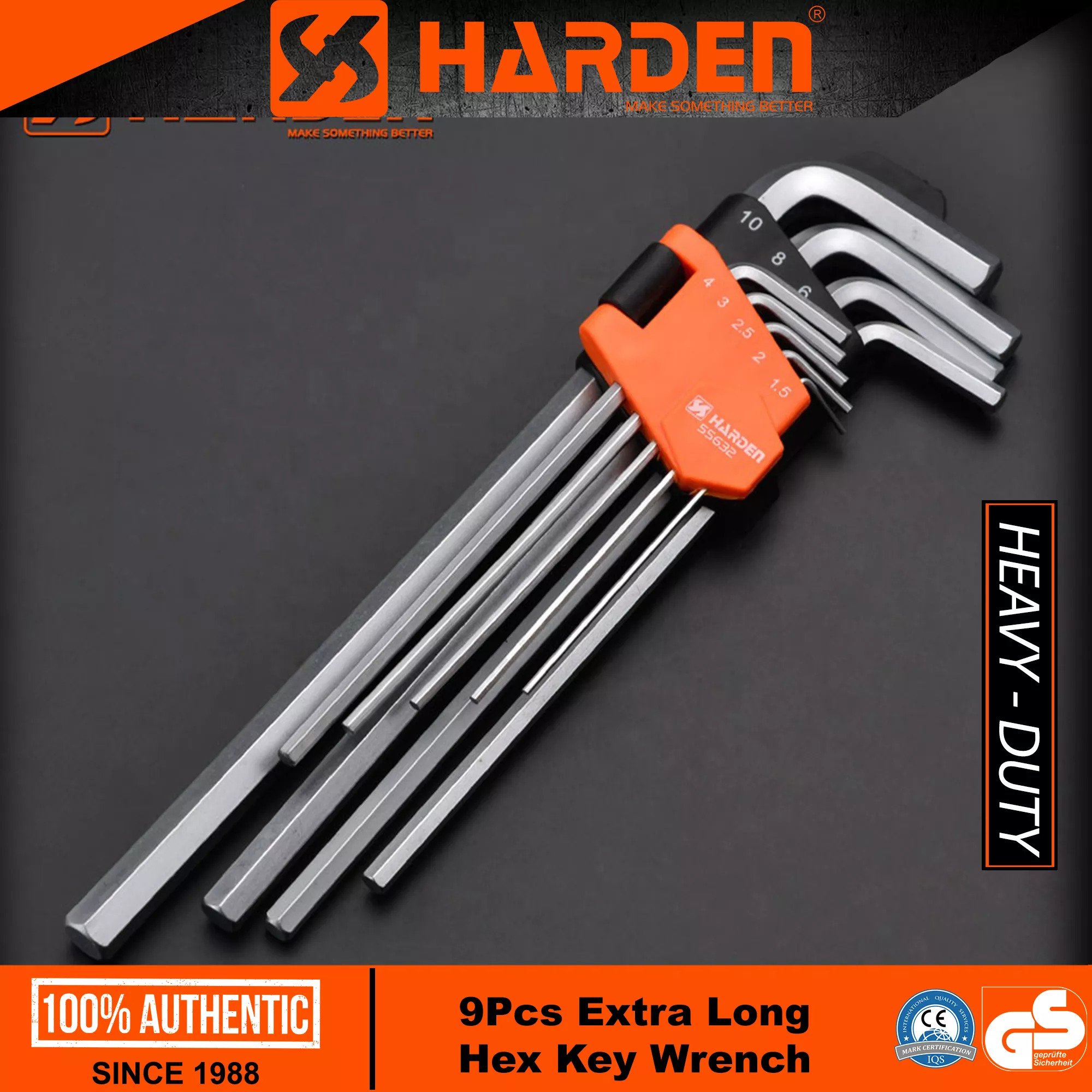 Harden 9Pcs Extra Long Hex Key Wrench Set Allen key (PROFESSIONAL) 540608_img_4