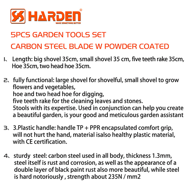 HARDEN Professional Garden Shovel ( 330 x 65mm (Mini) | 350 x 85mm ), Carbon Steel, Black Powder Coating, Ergonomic TPR Handle, Anti-Earth Corrosion, Excellent Workmanship, Durable Comfort TPR Grip; 632601 | 632602_img_3
