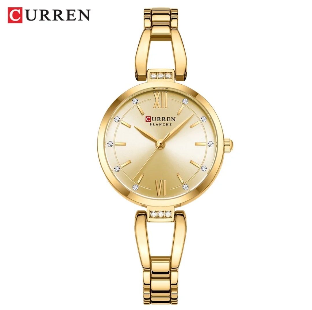 Curren 9092 Ladies Chain Watch- Golden Dial- Golden Bezel- Golden Chain- TF Code CR893CF_img_0