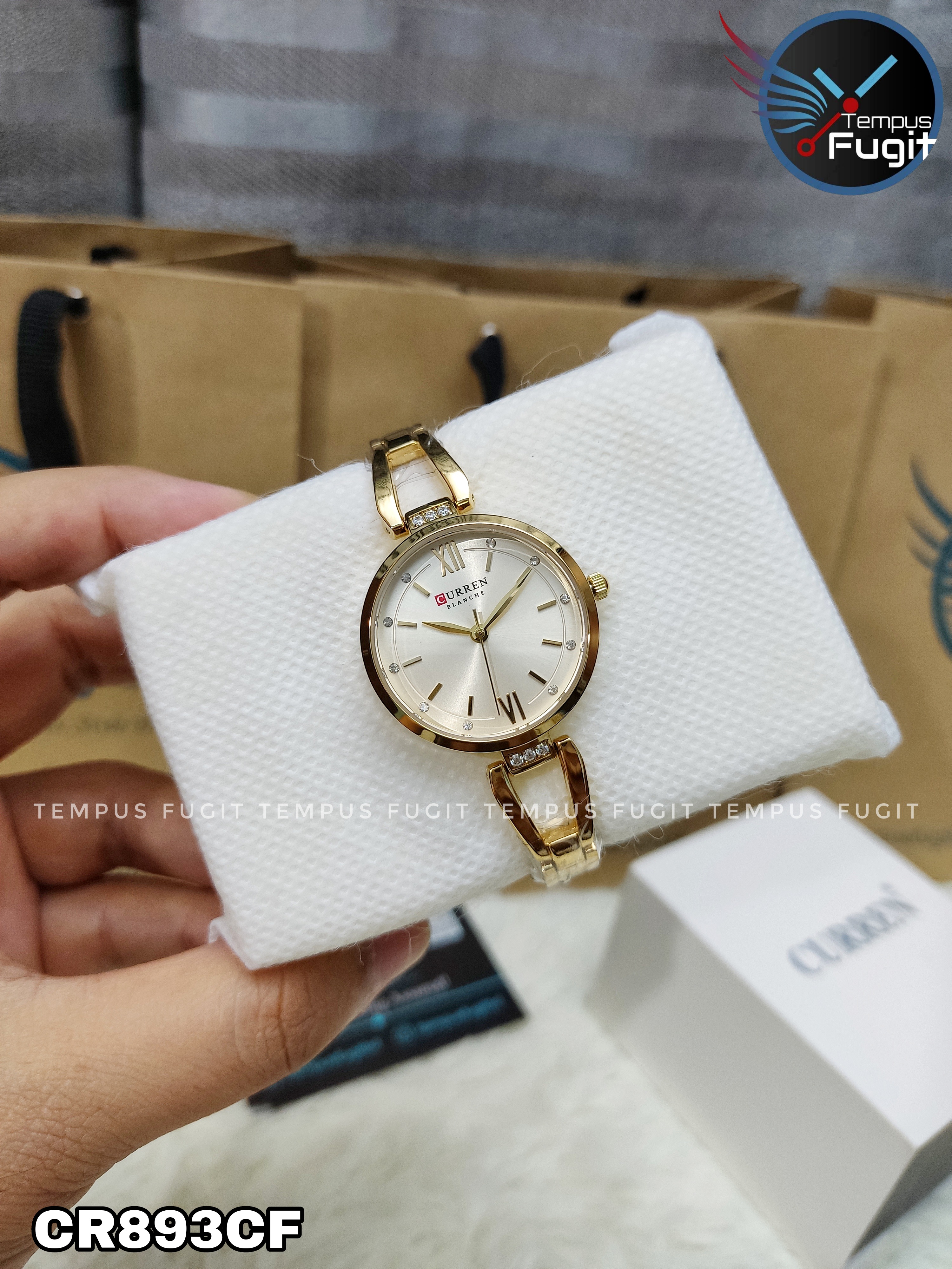 Curren 9092 Ladies Chain Watch- Golden Dial- Golden Bezel- Golden Chain- TF Code CR893CF_img_8