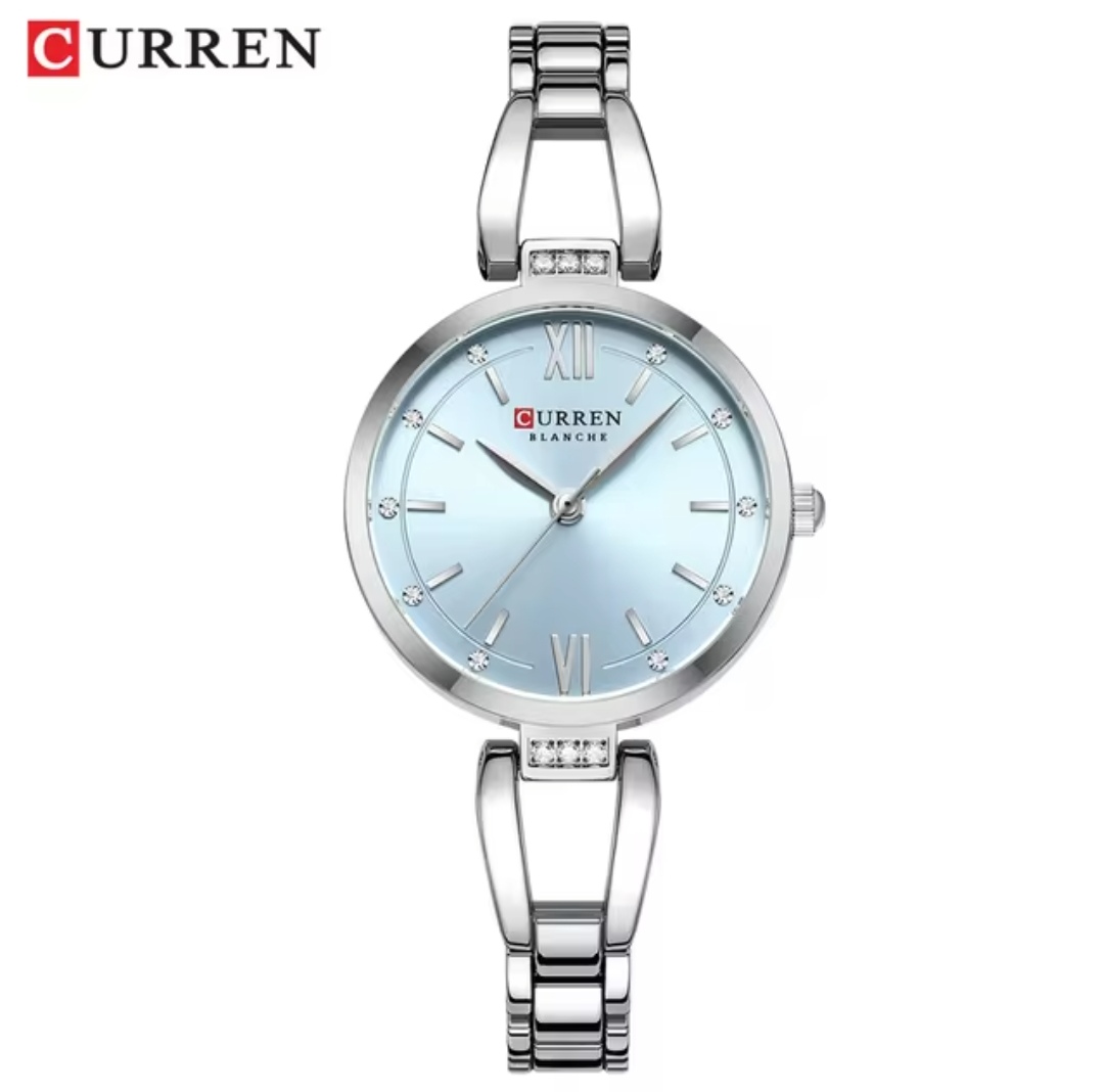 Curren 9092 Ladies Chain Watch- Light Blue Dial- Silver Bezel- Silver Chain- TF Code CR896CF_img_0