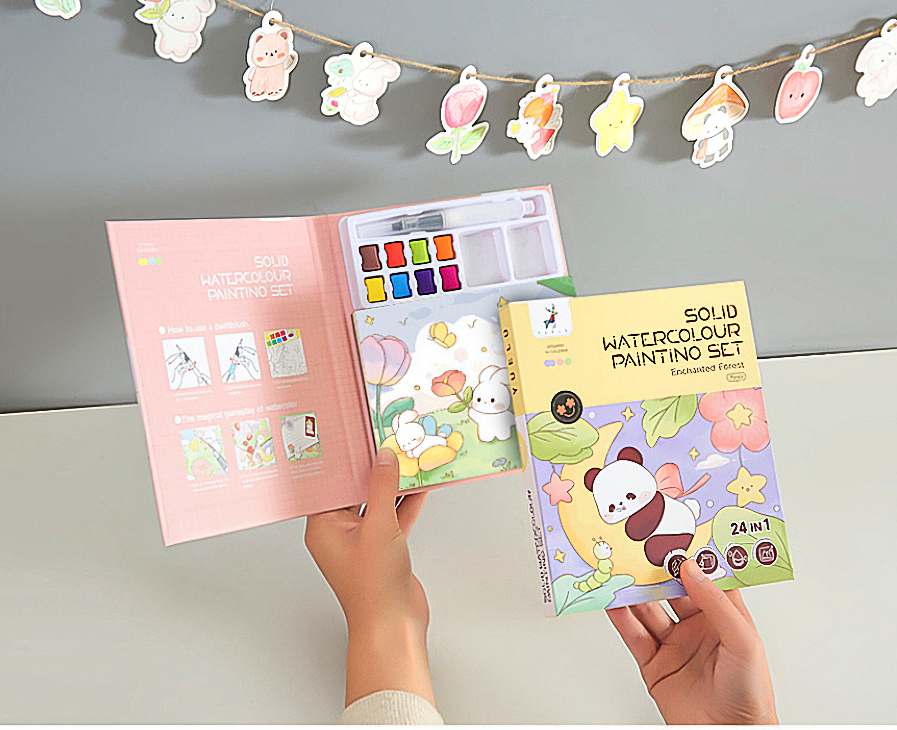 Solid Watercolor painting coloring book painting suit_img_2