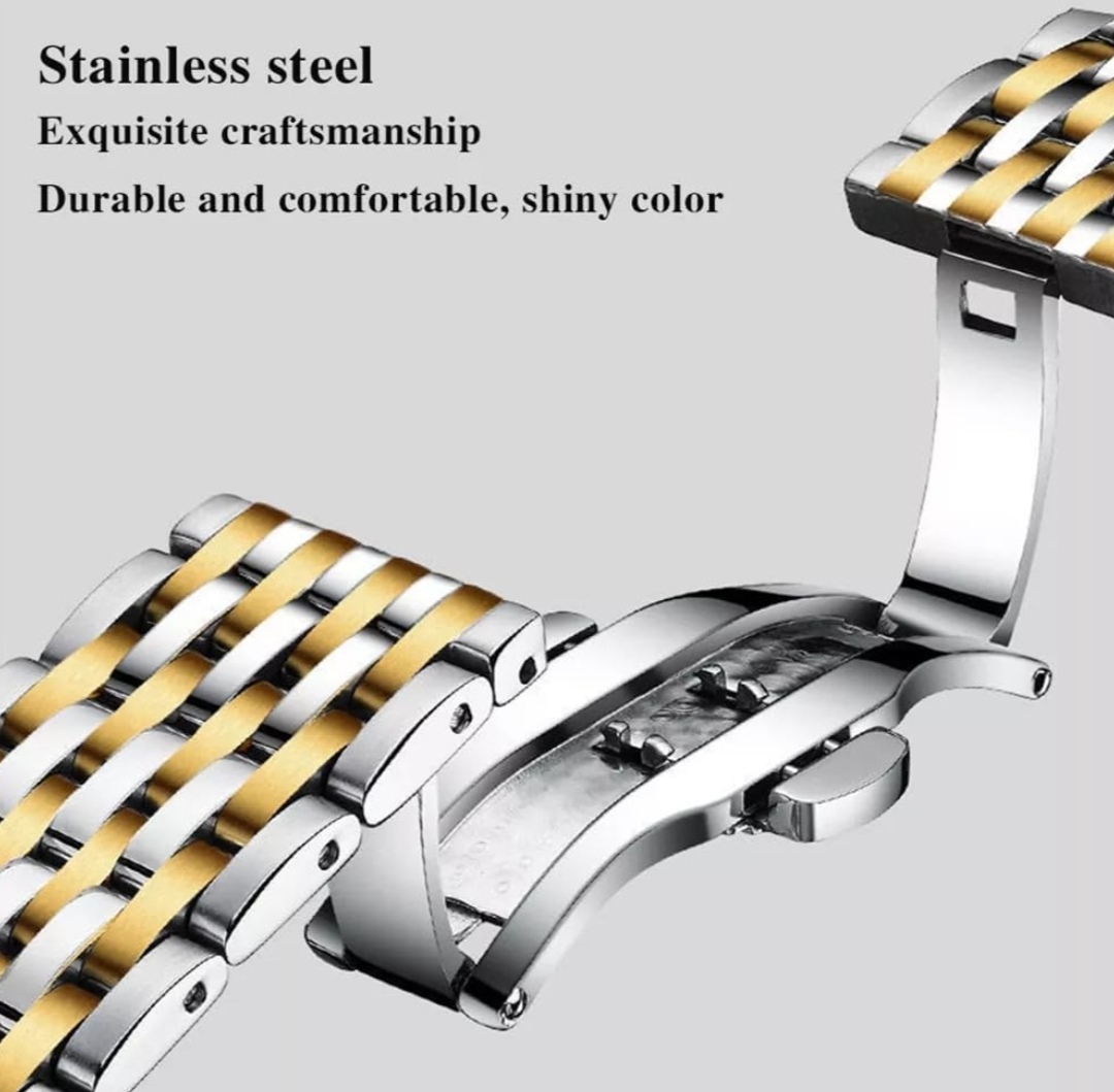 Poedagar 832 Gents Chain Watch- Silver Dial- Golden Bezel- Silver+Golden Chain- TF Code PD700CM_img_1