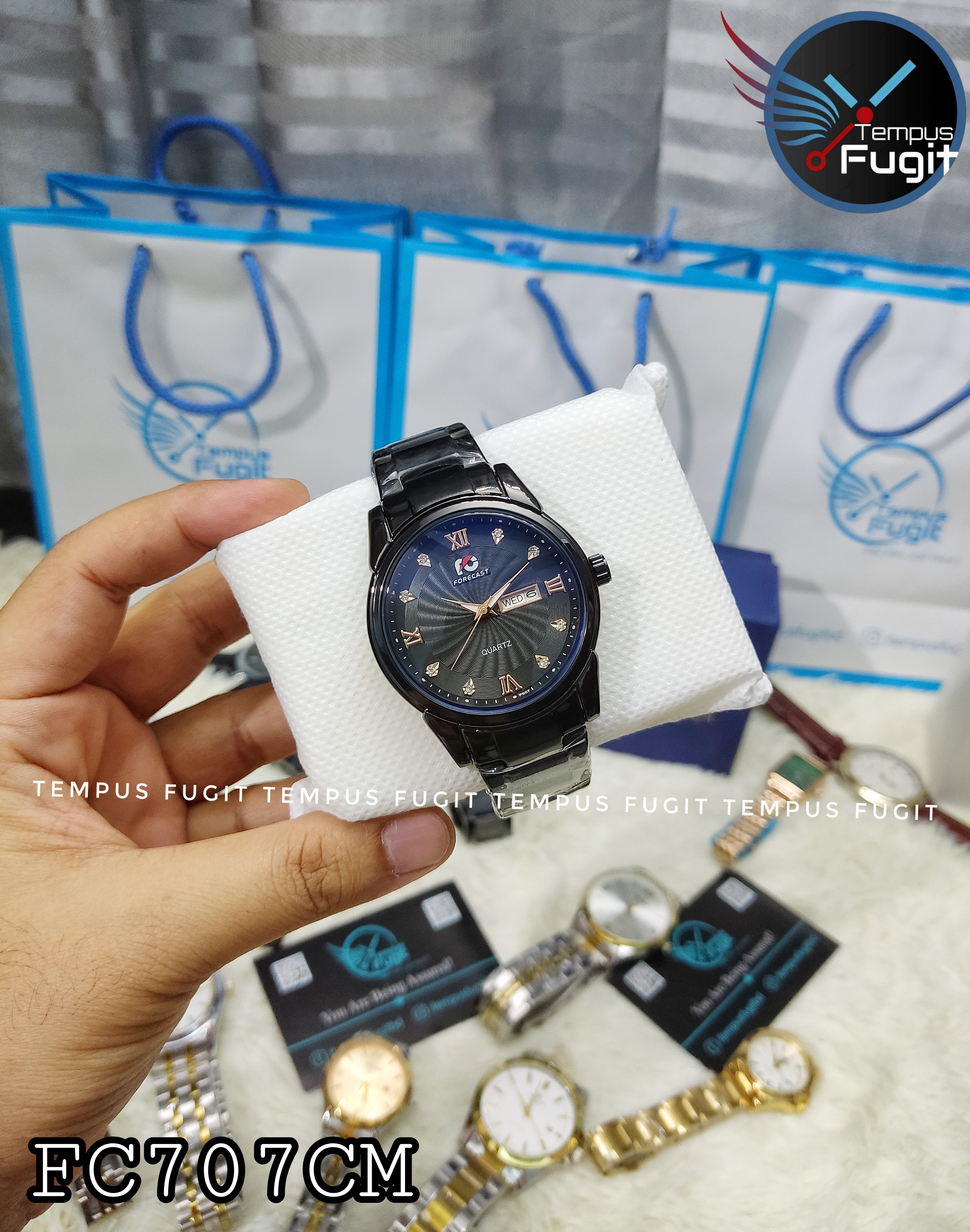 Forecast 907 Gents Chain Watch- Black Dial- Black Bezel- Black Chain- TF Code FC707CM_img_0