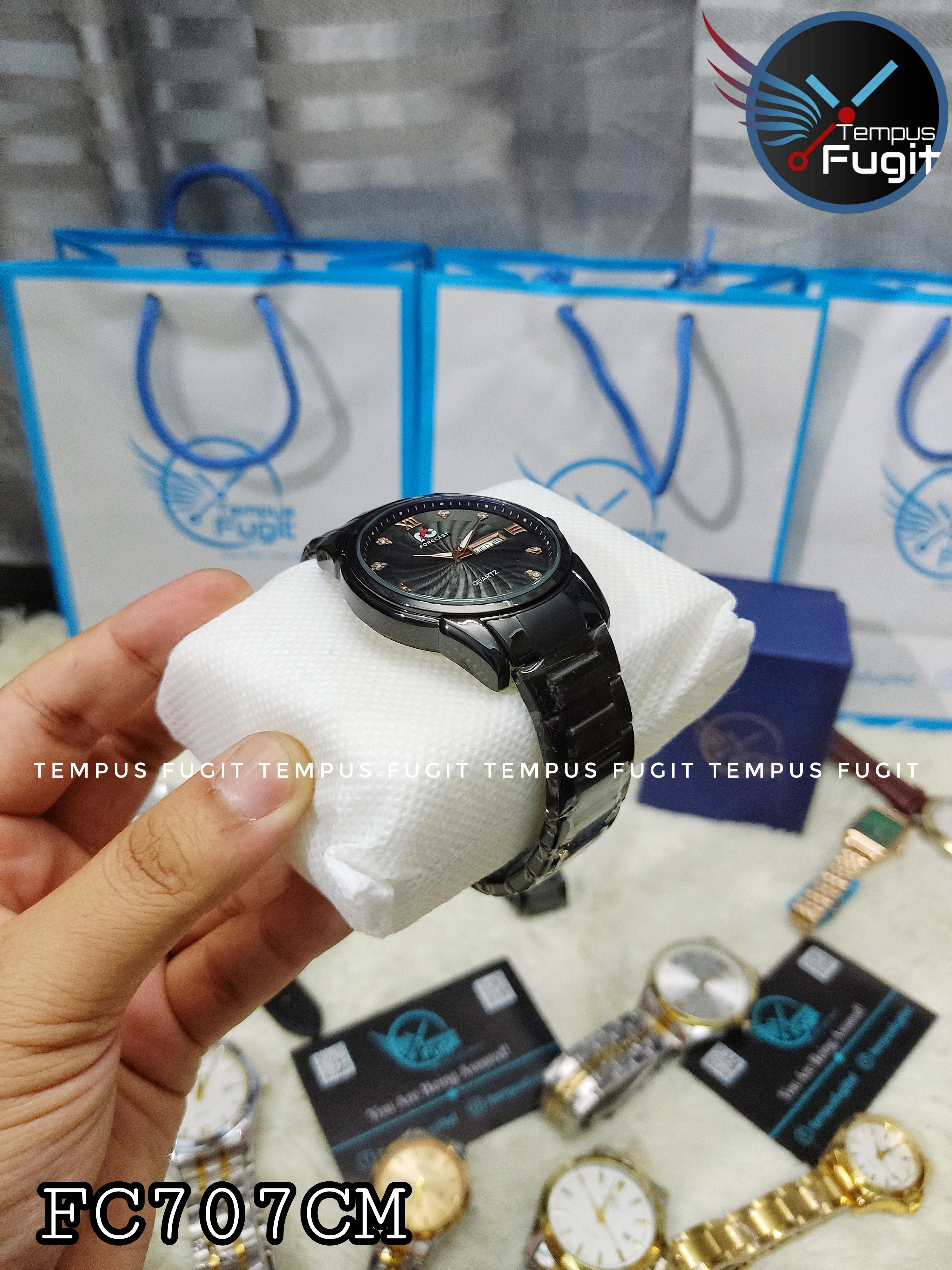 Forecast 907 Gents Chain Watch- Black Dial- Black Bezel- Black Chain- TF Code FC707CM_img_3