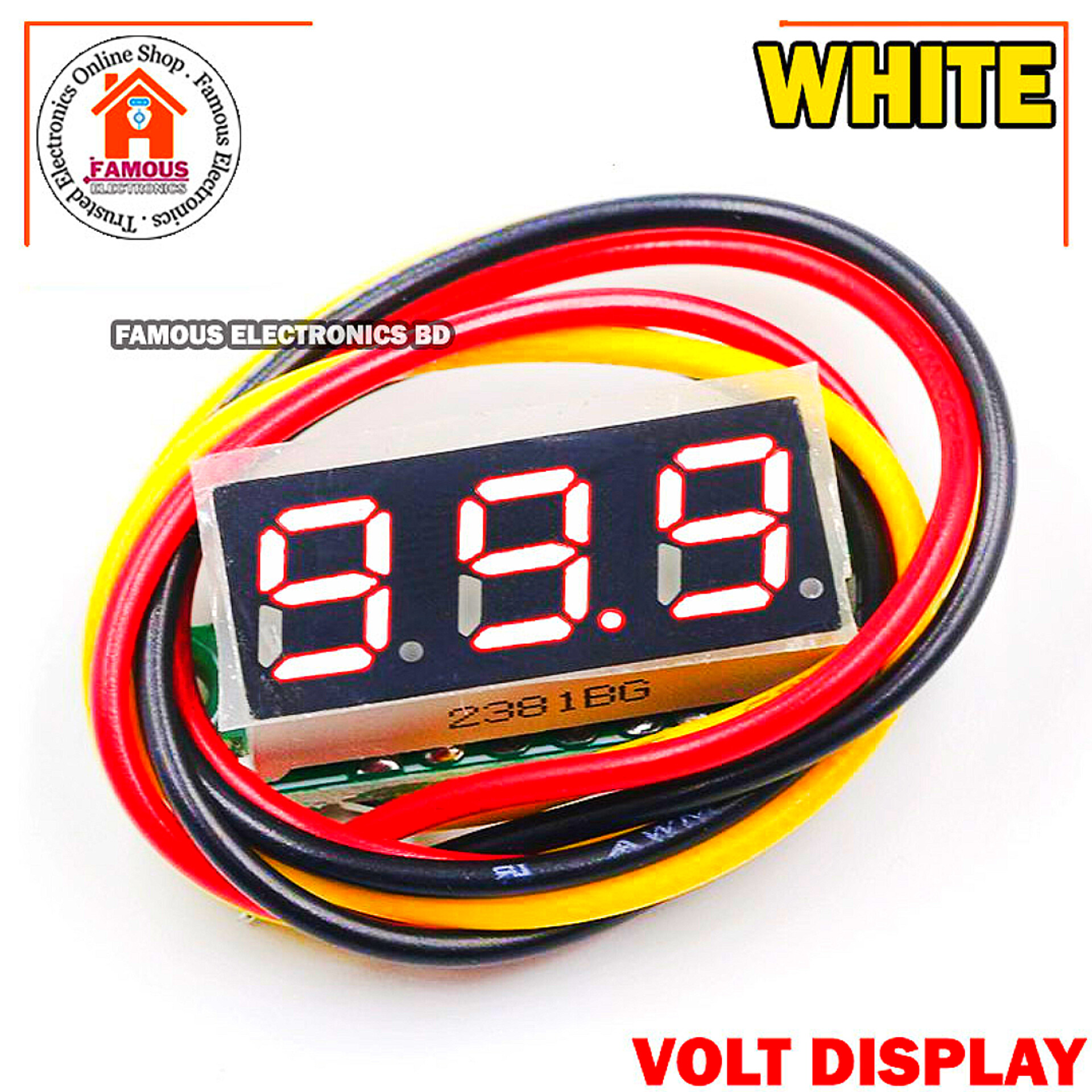 LED Display Mini 0.28 inch DC 0 -100V Digital Voltmeter 100V Volt Panel Indicator Monitor Voltage Meter-1PCS - Compact Digital Voltmeter -White_img_6