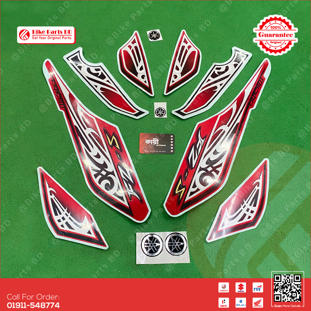 Full Set Sticker for Yamaha FZS V1 (Red Colour) bike._img_0