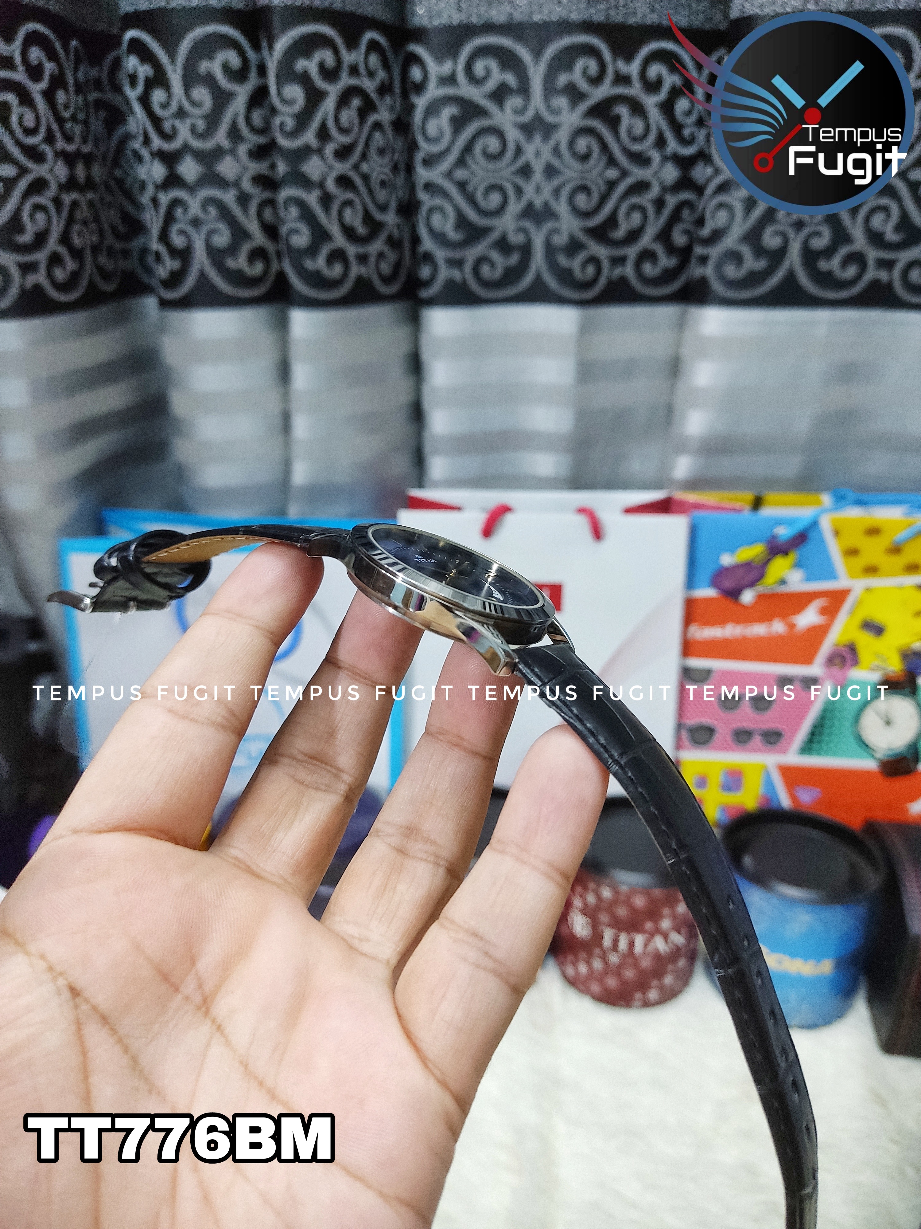 Titan NS1823SL01 Gents Belt Watch- Blue Dial- Silver Bezel- Black Belt- TF Code TT776BM_img_8