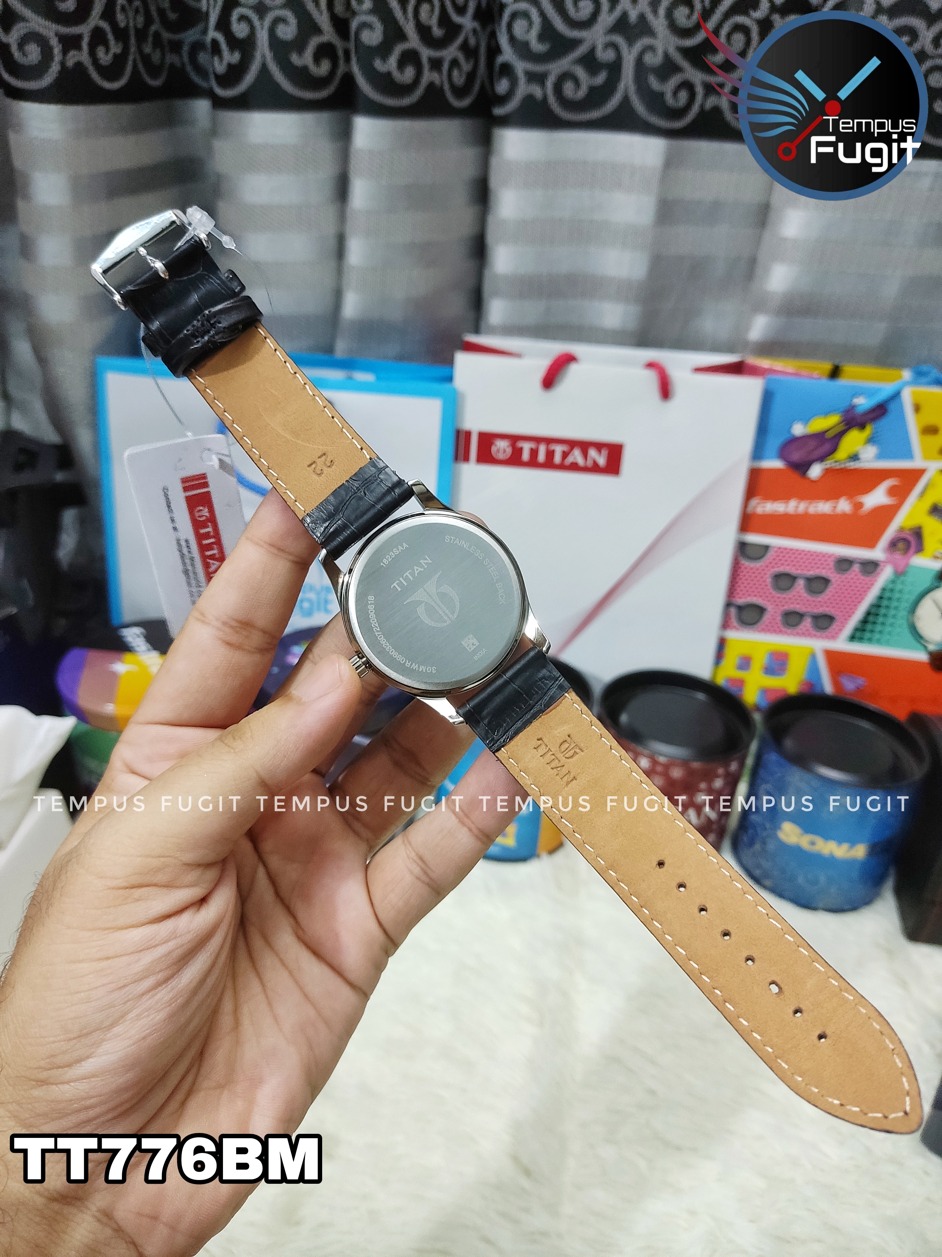 Titan NS1823SL01 Gents Belt Watch- Blue Dial- Silver Bezel- Black Belt- TF Code TT776BM_img_9