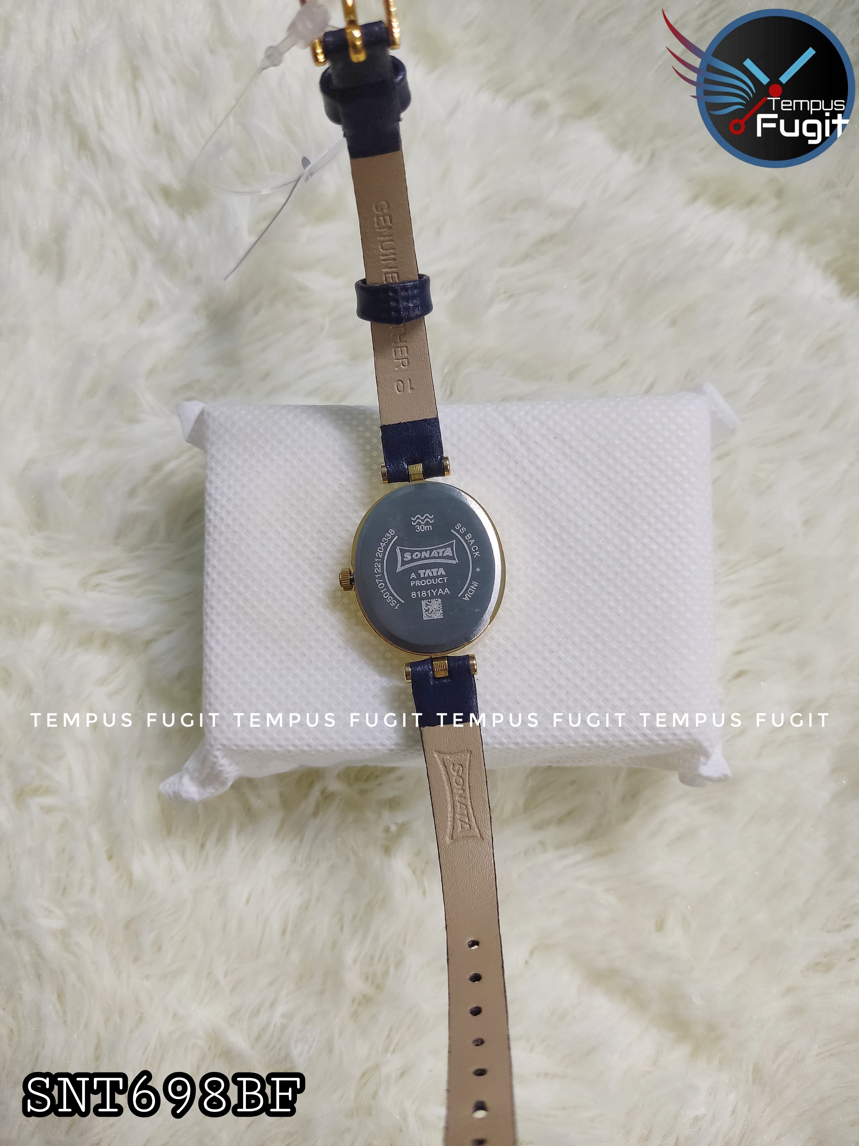 Sonata 8181yl01 Ladies Belt Watch- Golden Dial- Golden Bezel- Blue Belt- TF Code SNT691BF_img_7