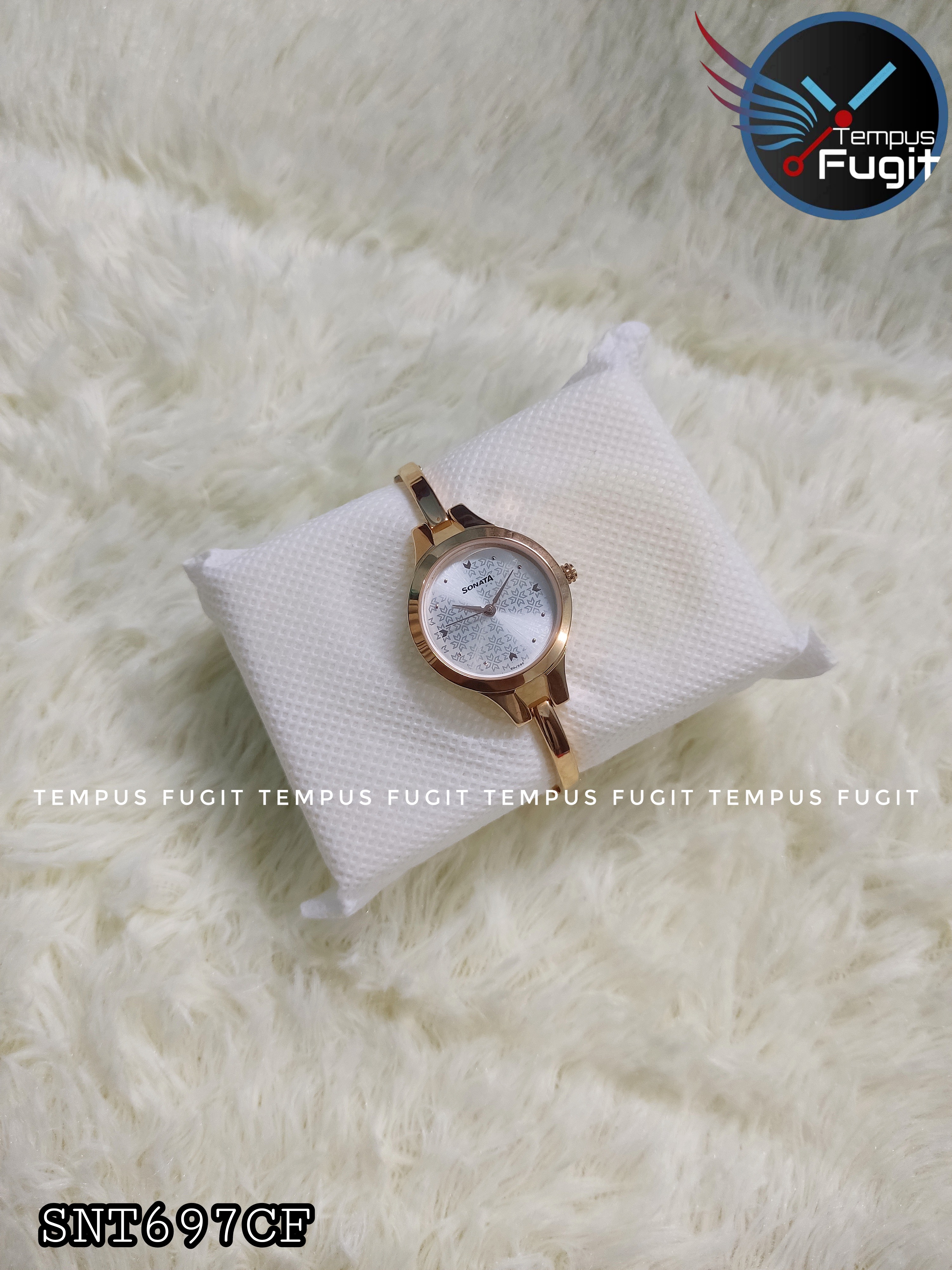 Sonata NR8151WM04 Ladies Chain Watch- Silver Dial- Rose Golden Bezel- Rose Golden Chain- TF Code SNT697CF_img_4