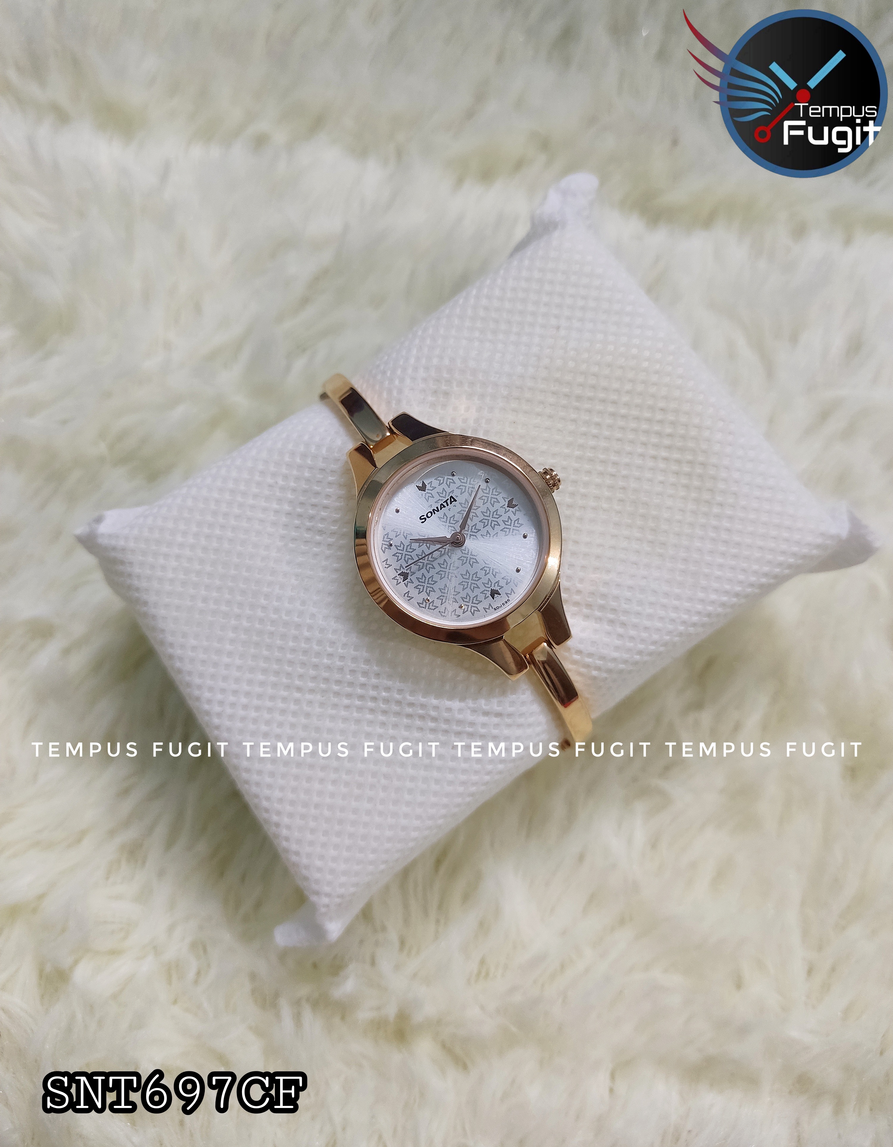 Sonata NR8151WM04 Ladies Chain Watch- Silver Dial- Rose Golden Bezel- Rose Golden Chain- TF Code SNT697CF_img_5