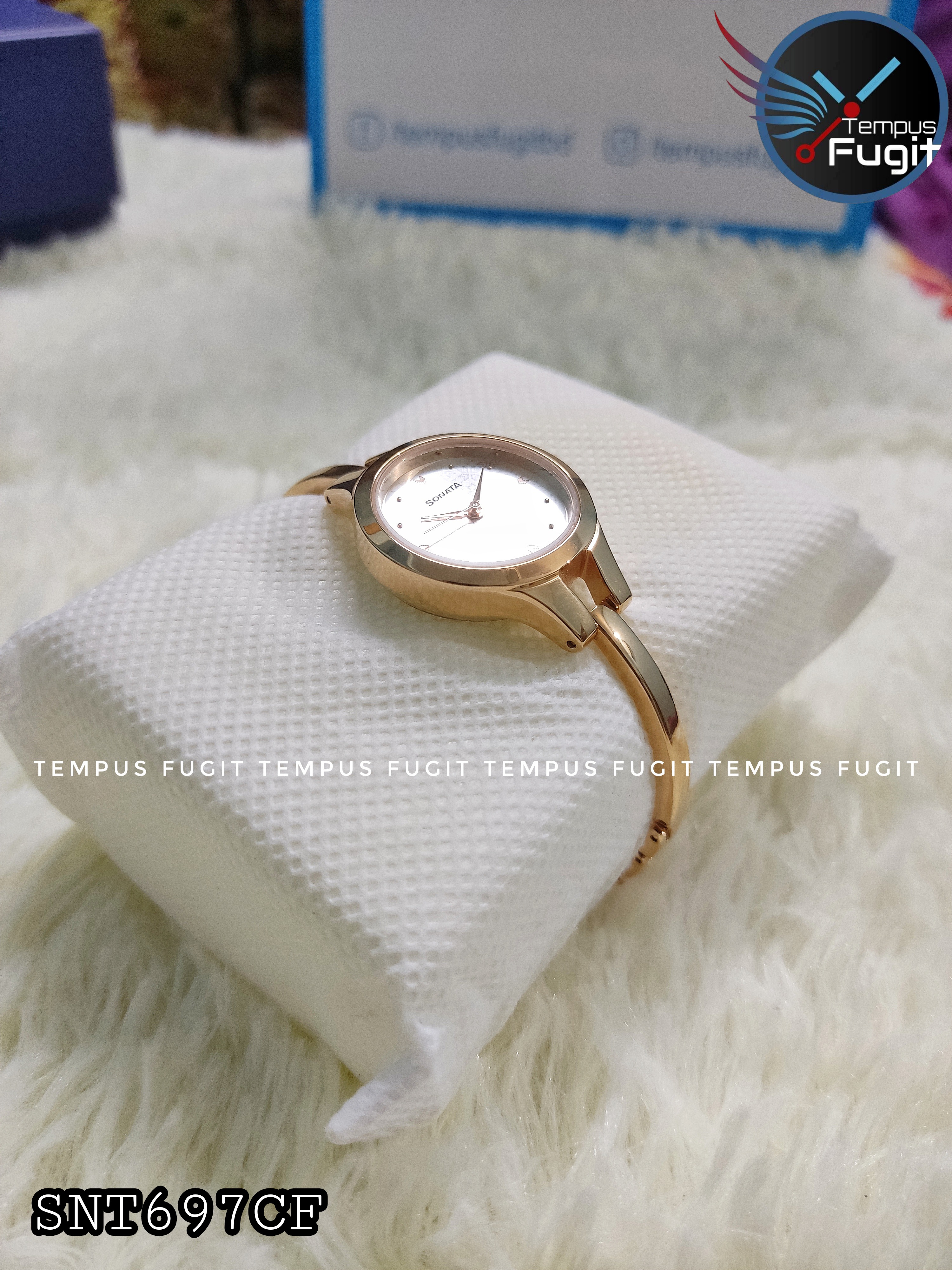 Sonata NR8151WM04 Ladies Chain Watch- Silver Dial- Rose Golden Bezel- Rose Golden Chain- TF Code SNT697CF_img_6