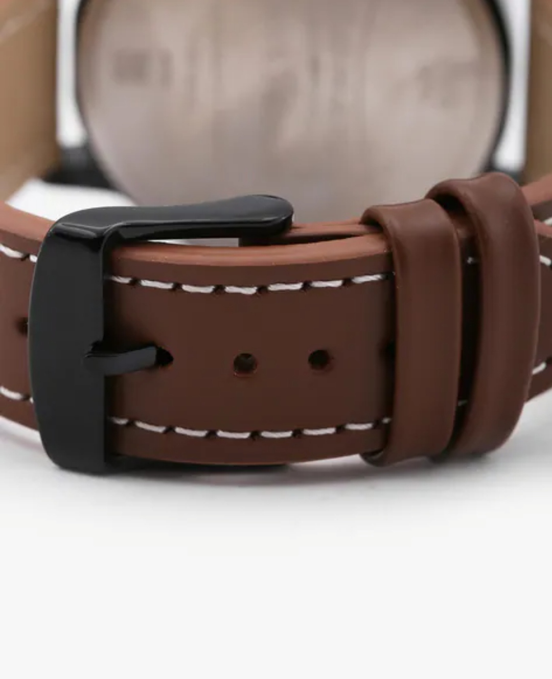 Sonata NP77031NL04 Gents Belt Watch- Black Dial- Black Bezel- Brown Belt- TF Code SNT779BM_img_3