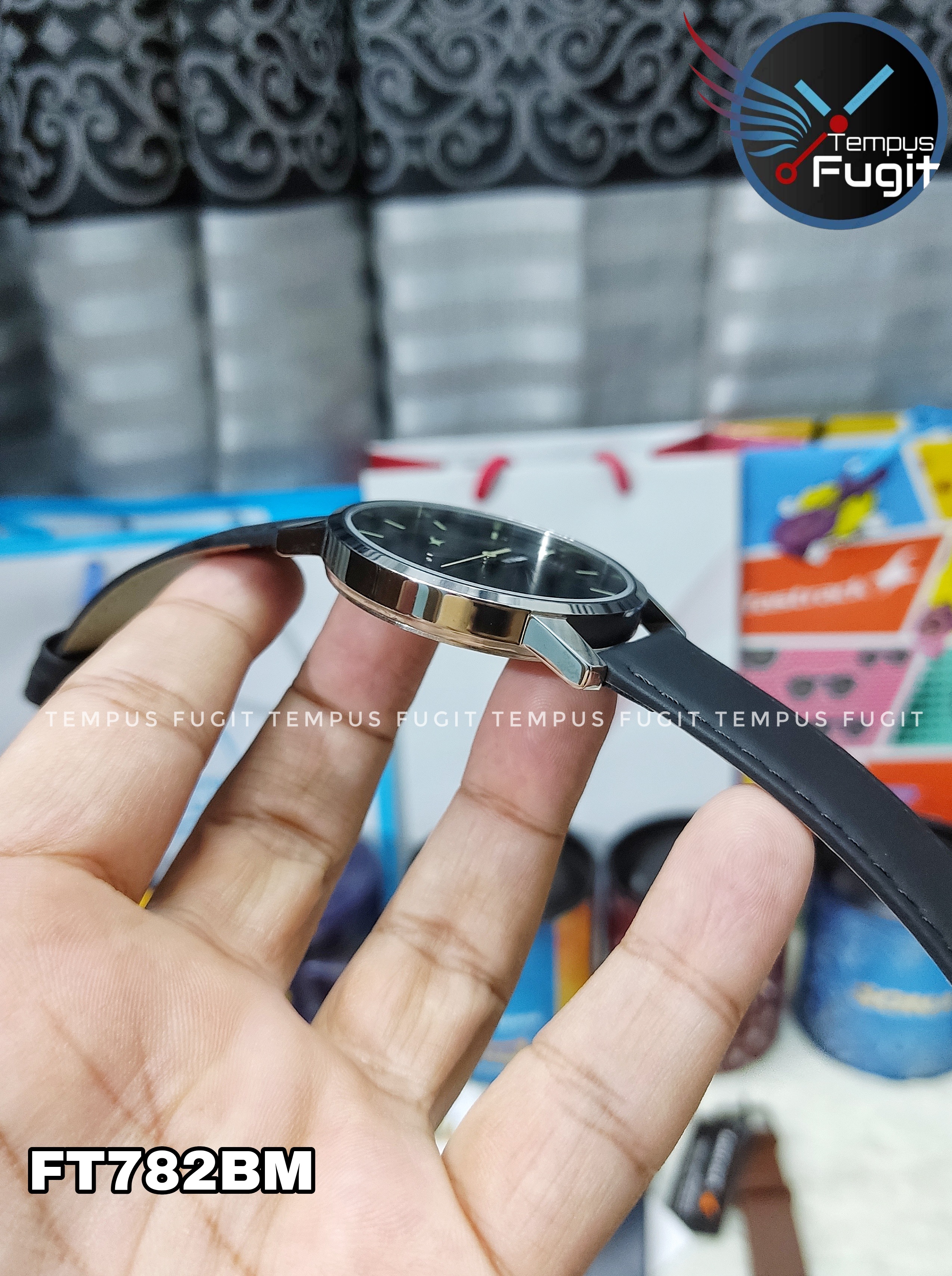 Fastrack 3295SL01 Gents Belt Watch- Black Dial- Silver Bezel- Black Belt- TF Code FT782BM_img_7