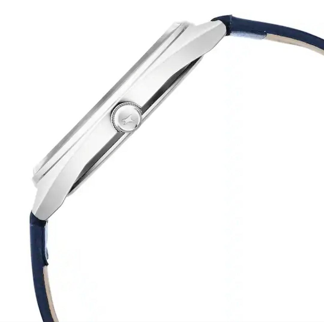 Fastrack 3292SL01 Gents Belt Watch- Silver+Blue Dial- Silver Bezel- Blue Belt- TF Code FT799BM_img_3