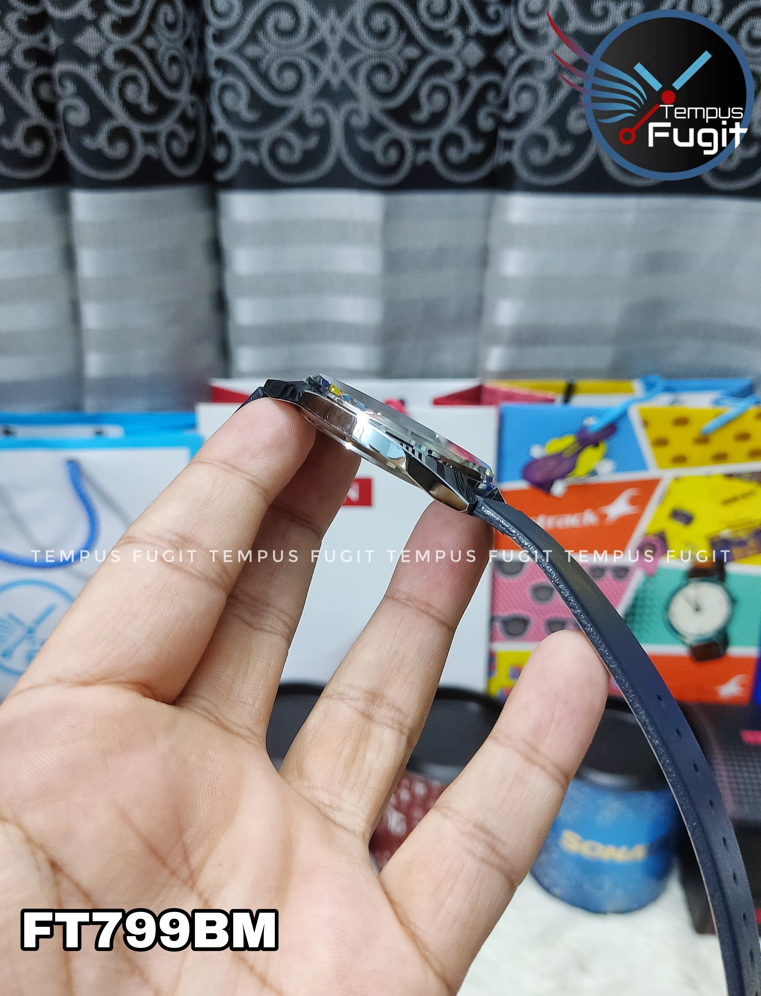 Fastrack 3292SL01 Gents Belt Watch- Silver+Blue Dial- Silver Bezel- Blue Belt- TF Code FT799BM_img_8