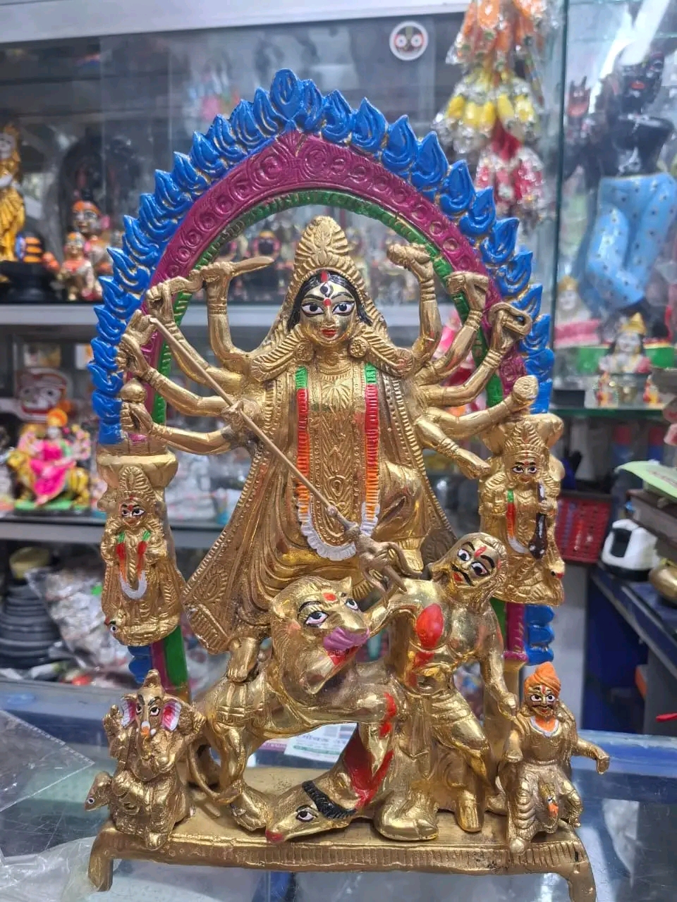 দুর্গা পরিবার পিতল - Image 1