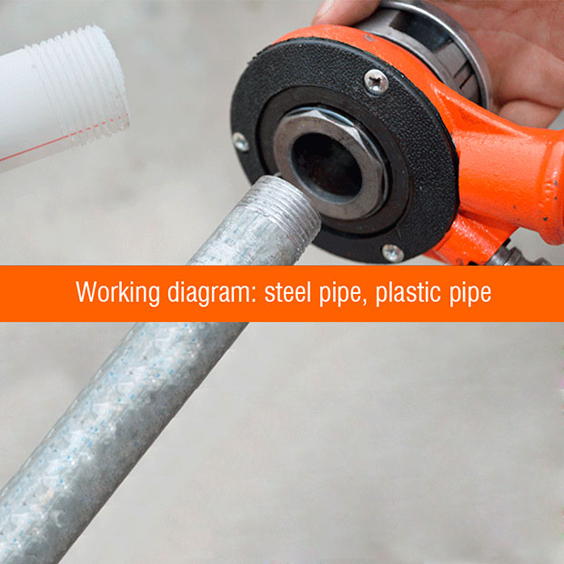 Harden 9Pcs Pipe Threading Set Manual Pipes Threading Tool with Plastic Box 600871_img_2