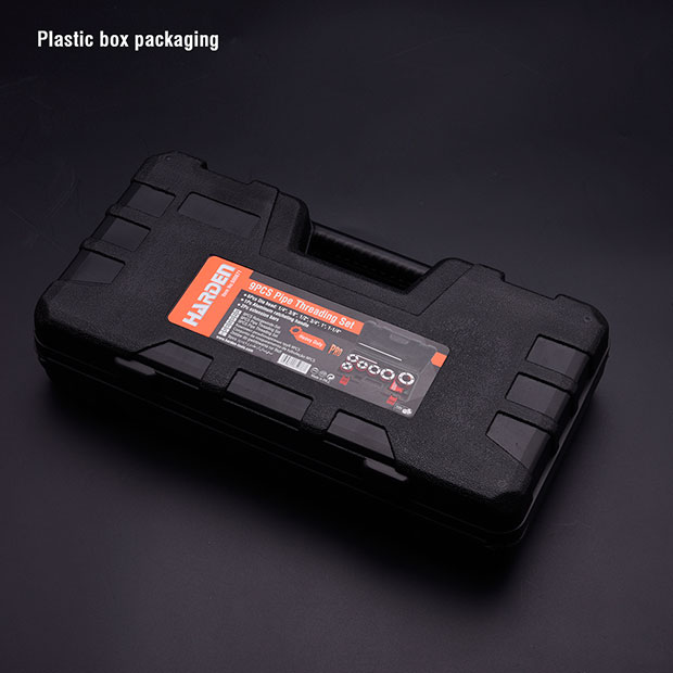 Harden 9Pcs Pipe Threading Set Manual Pipes Threading Tool with Plastic Box 600871_img_4