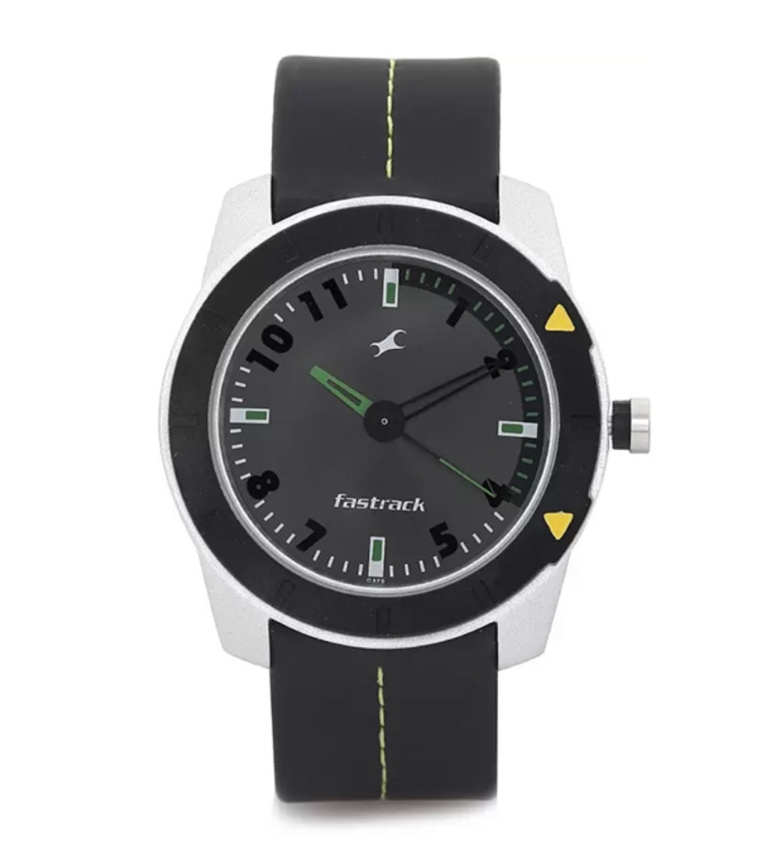 Fastrack 3015AL02 Gents Belt Watch- Grey Dial- Black+Silver Bezel- Black Belt- TF Code FT783BM_img_0