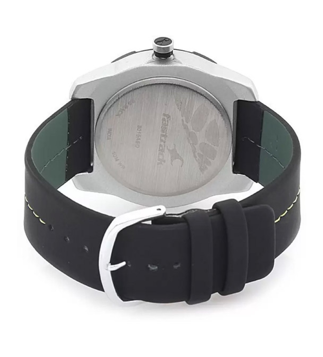 Fastrack 3015AL02 Gents Belt Watch- Grey Dial- Black+Silver Bezel- Black Belt- TF Code FT783BM_img_4